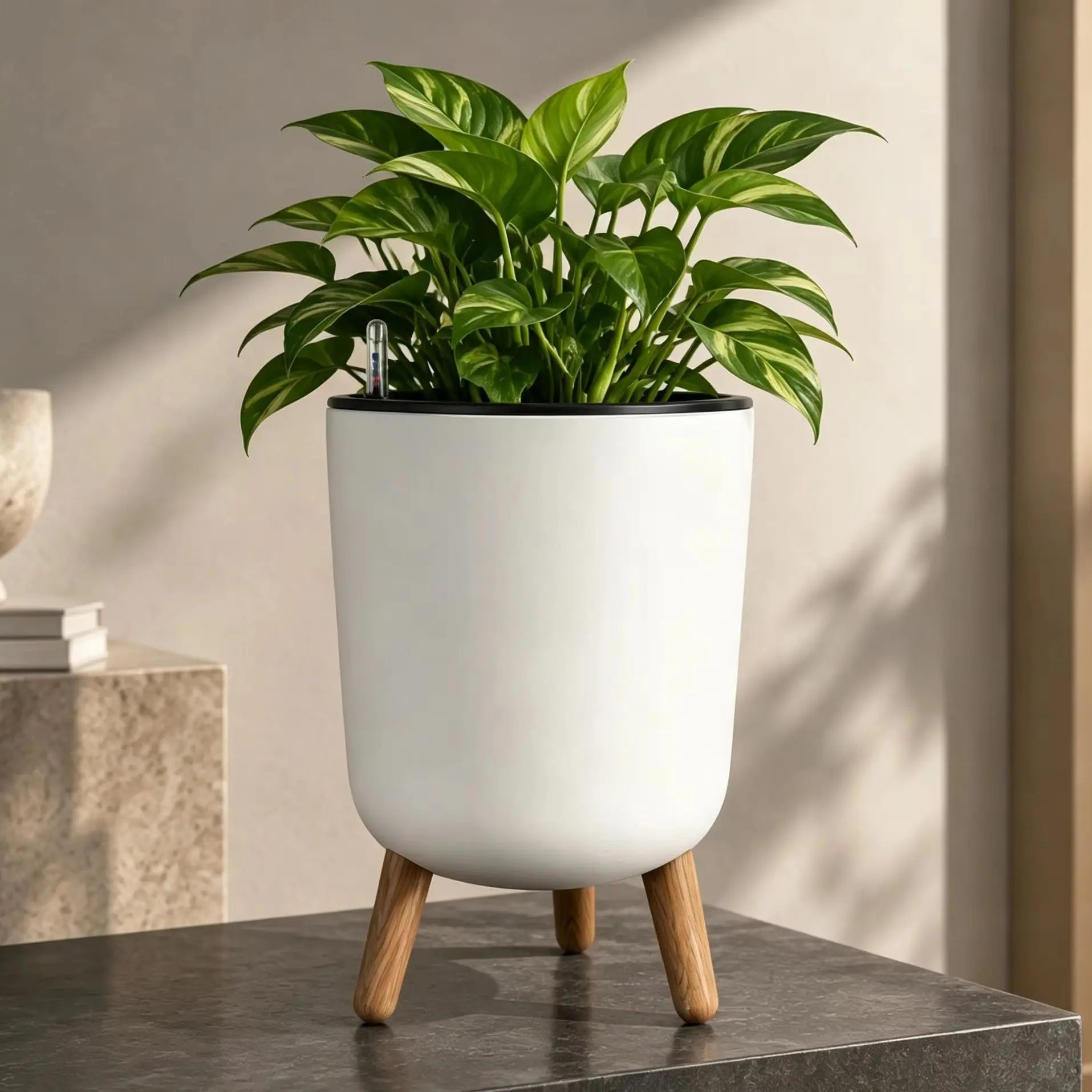 Self-Watering Indoor Planter with Stand — Modern Decorative Flower Pot
