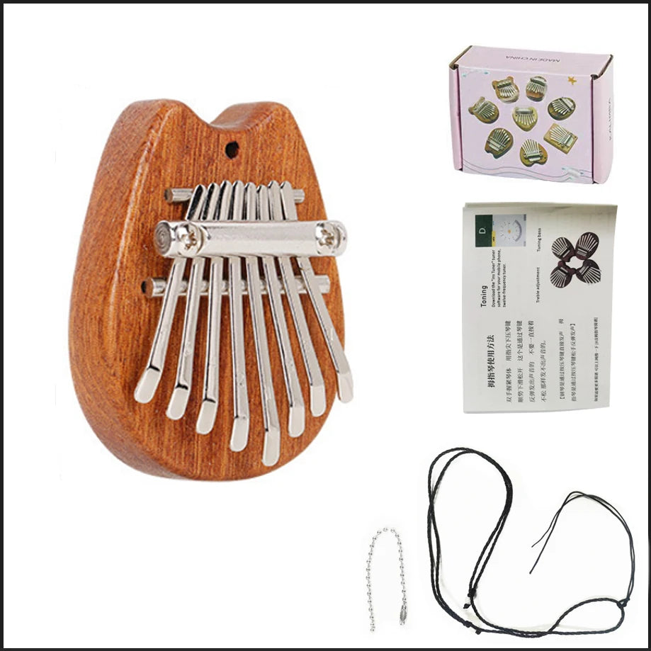 YOUYAN 8-Key Mini Wooden Kalimba — Portable Thumb Piano Musical Instrument
