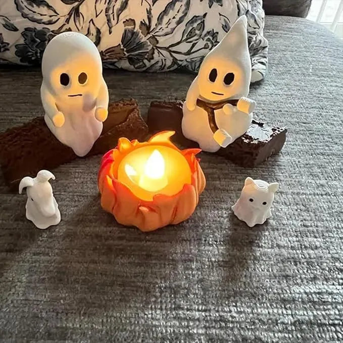 Halloween Ghost Campfire Decor — Spooky Outdoor Party Ornament Set