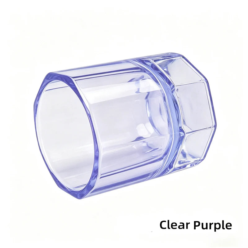 myaokue-up Octagonal Nail Art Cup — Crystal Liquid Container for Monomer