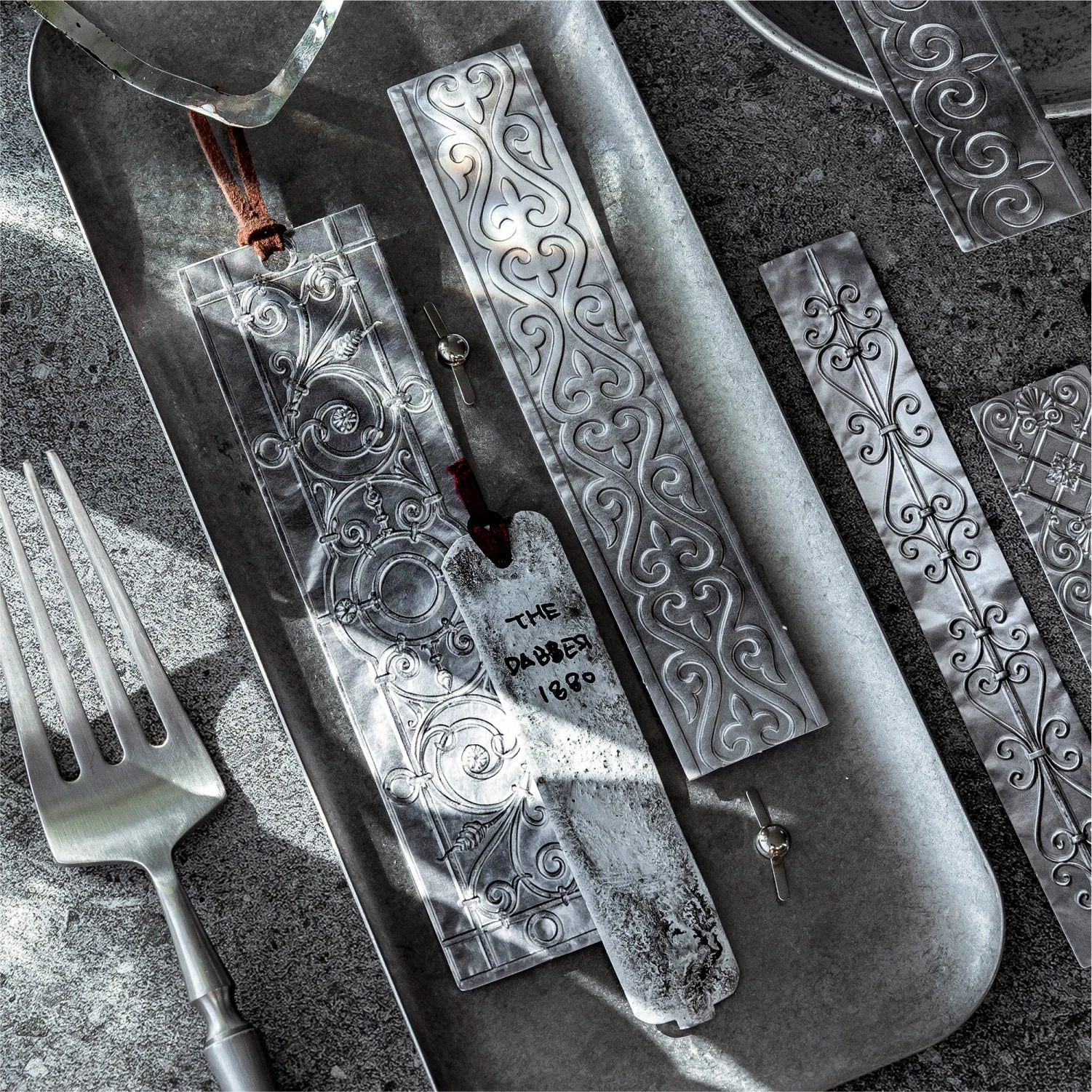 Vintage 3D Floating Silver Bar Stickers — 10 Sheets for Scrapbooking & Journaling