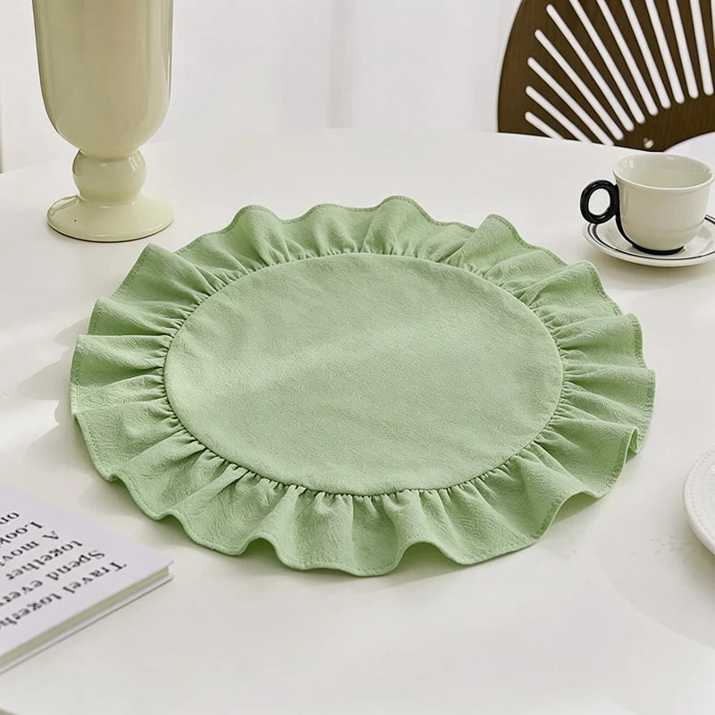 Cotton Ruffle Placemats and Napkins — Elegant Table Decor for Dining