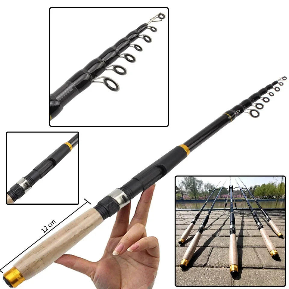 SEACHASER Telescopic Carbon Fiber Fishing Rod — Portable Lure Rod for Sea and Lake