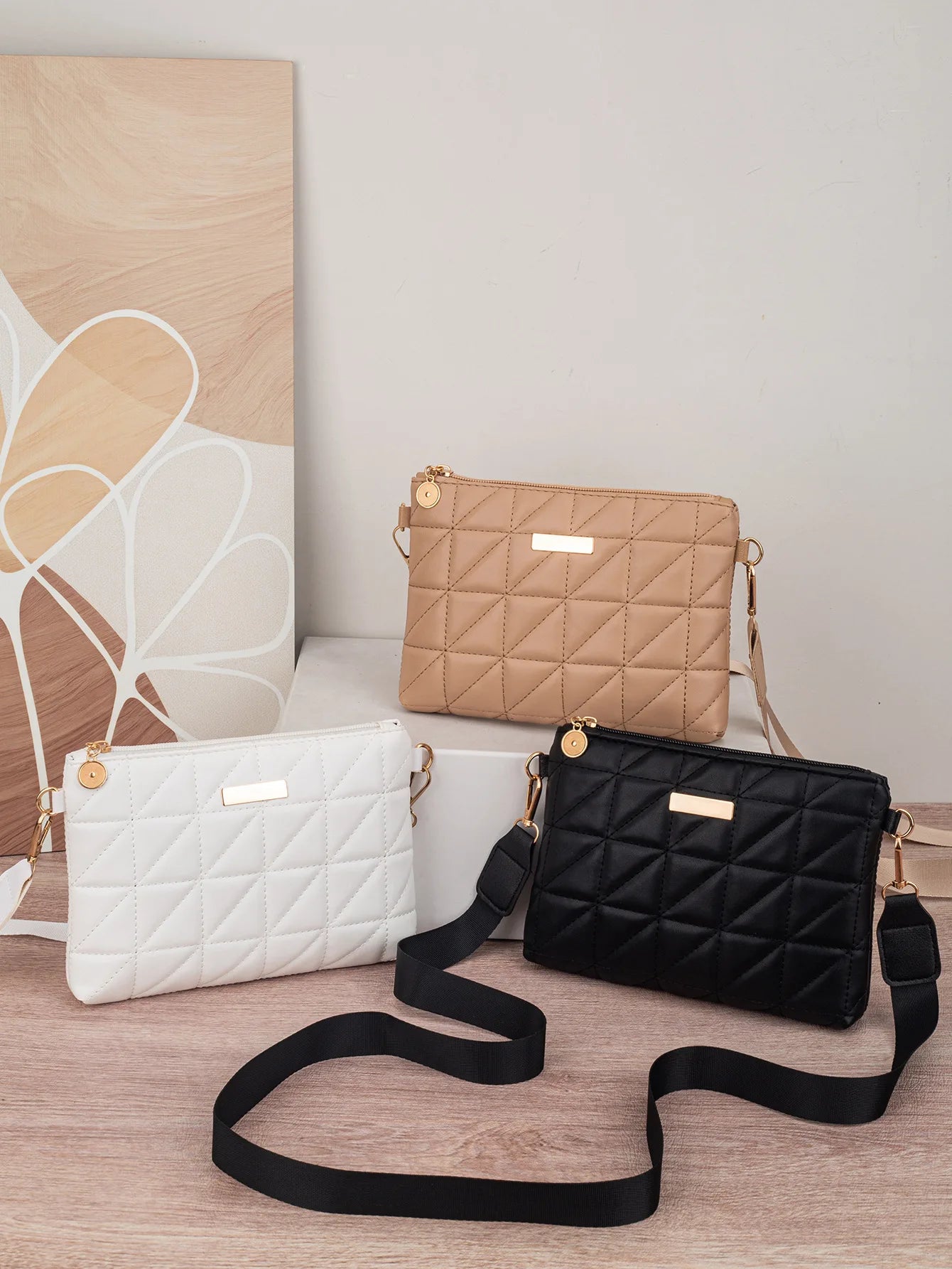 Embroidered Mini Square Handbag — Compact Phone Bag & Coin Purse