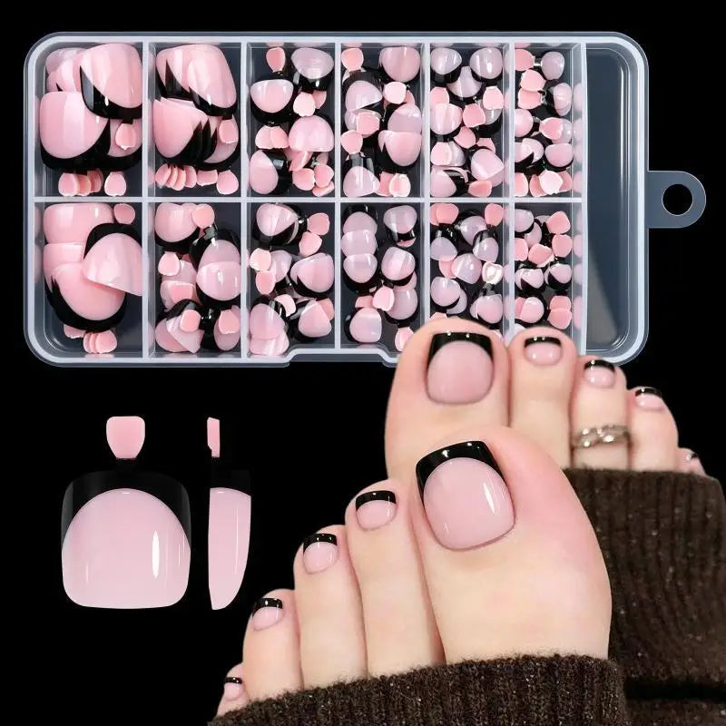 JCSYFAC Press On Toenails — 120 Piece Full Cover Set, Short Square Style