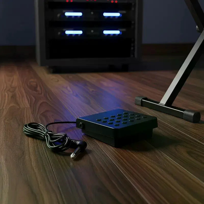 Universal Sustain Pedal — Chrome Metal Foot Pedal for Digital Pianos