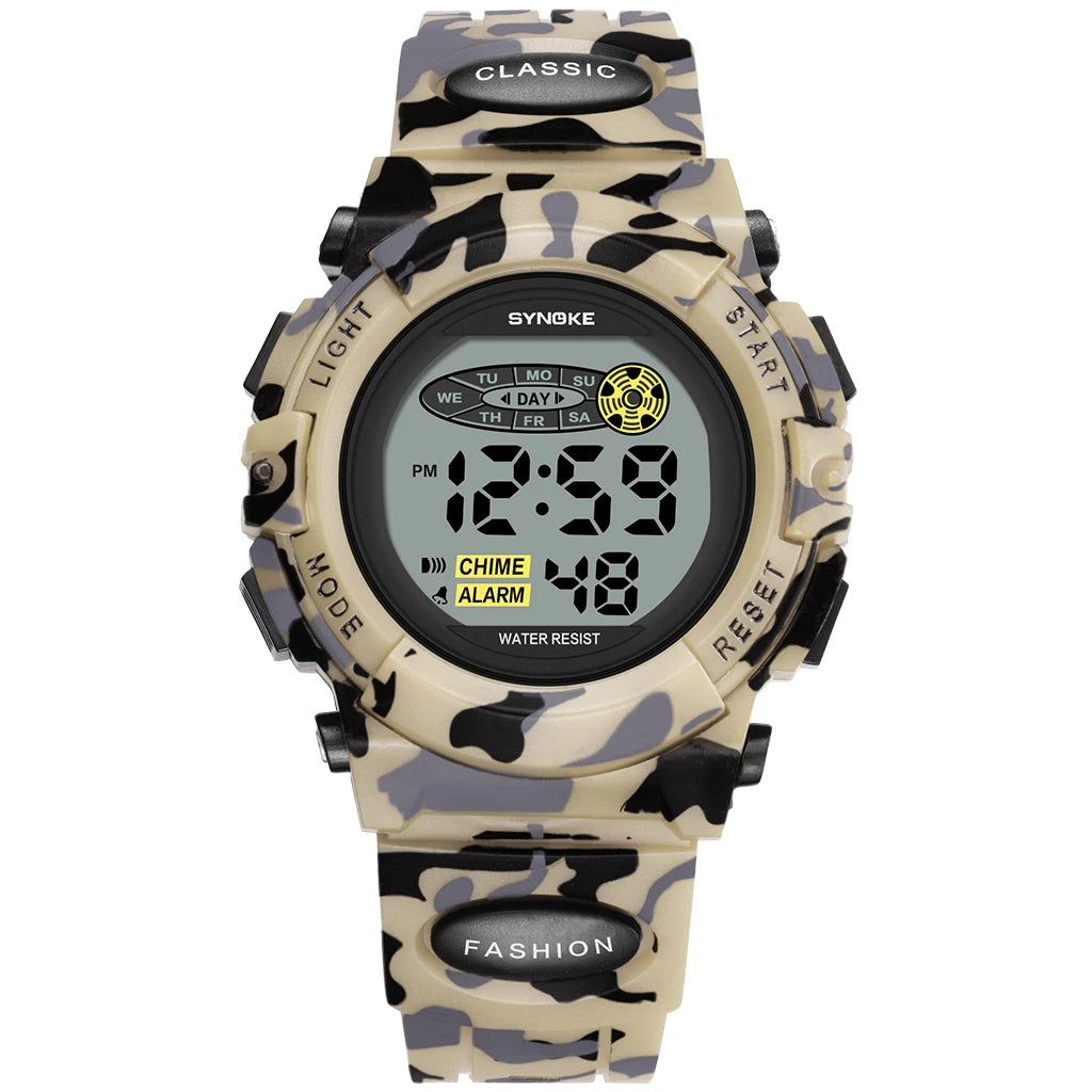 SYNOKE Digital Kids Watch — Waterproof Sport Wristwatch with LED Light