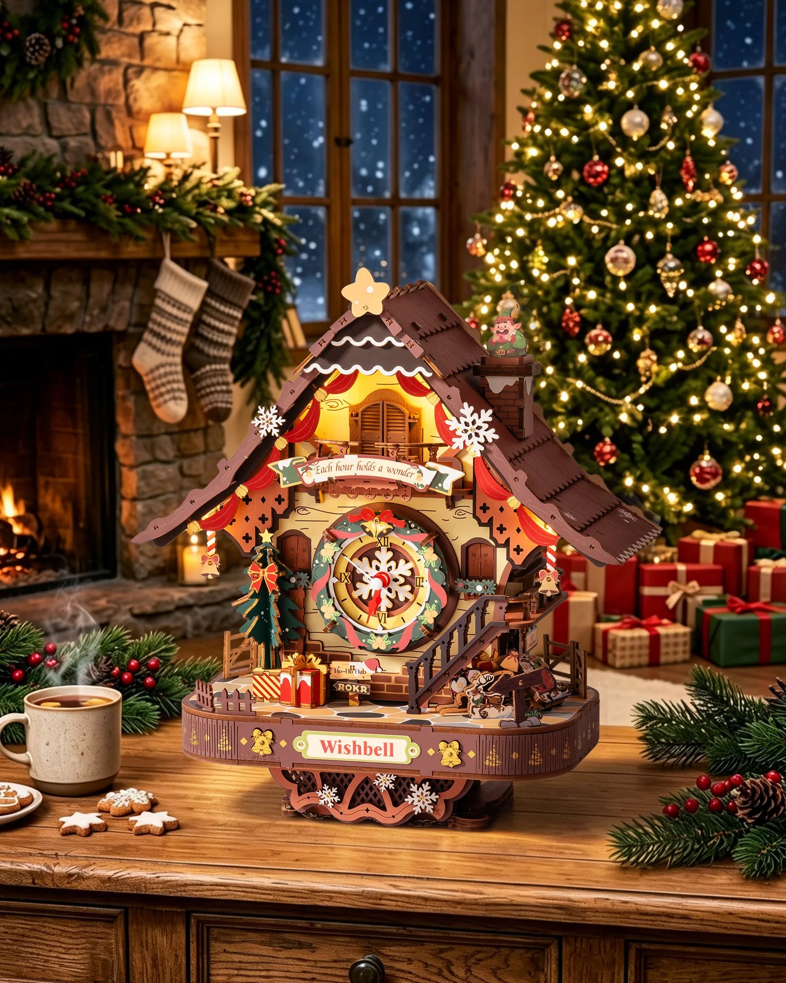 ROKR Christmas Cuckoo Clock — 3D Wooden Mechanical Model Kit