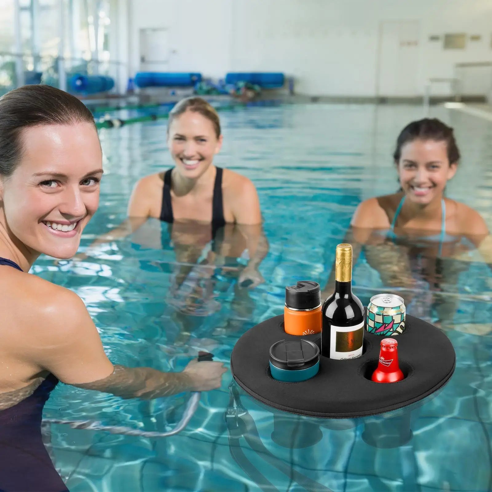 Floating Pool Cup Holder — 5-Hole Beverage Tray for Summer Parties