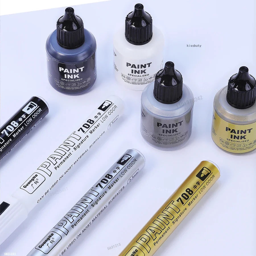 GN Metallic Paint Marker Pens — Permanent Oil-Based Art Set for DIY Crafts