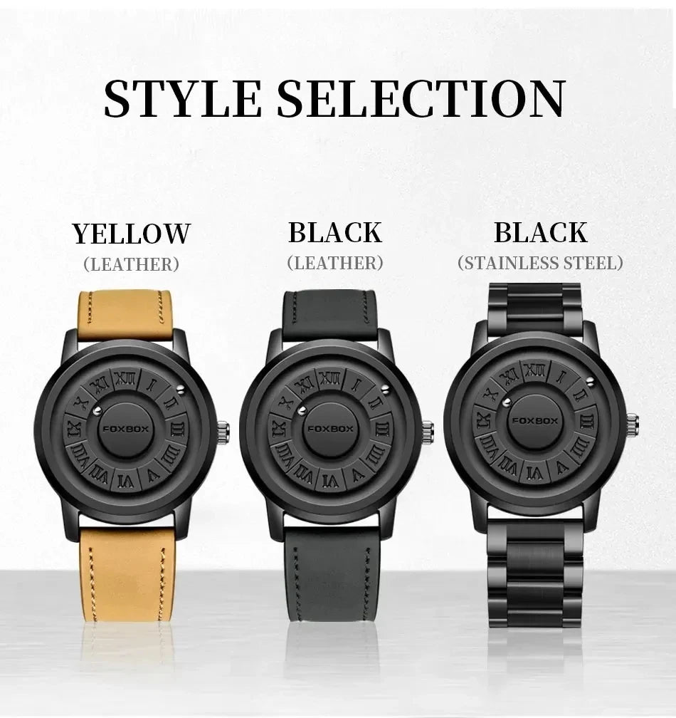 foxbox Magnetic Levitation Watch — Creative Floating Pointer Quartz Wristwatch