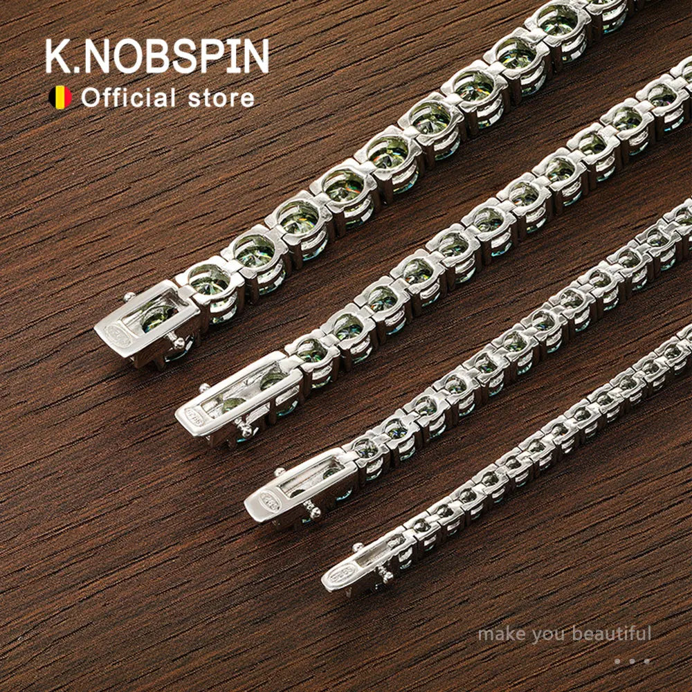 knobspin Green Moissanite Tennis Bracelet — VVS1 Lab Diamond Jewelry