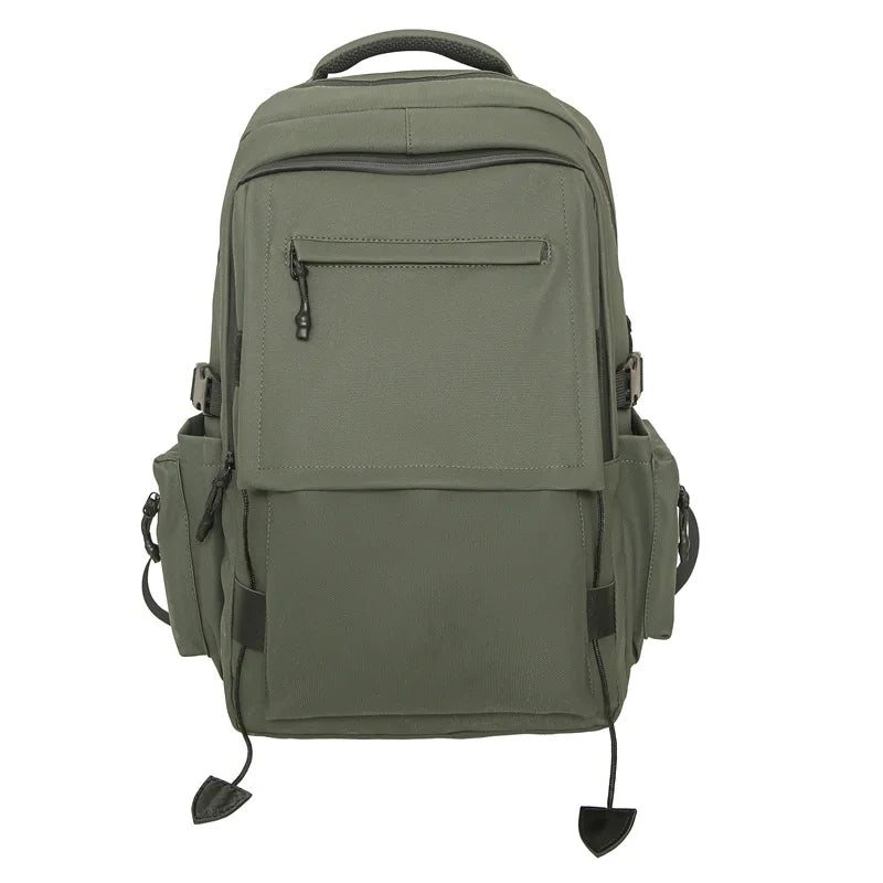 Large Capacity Denim Backpack — Stylish Multi-Pocket Laptop Bag