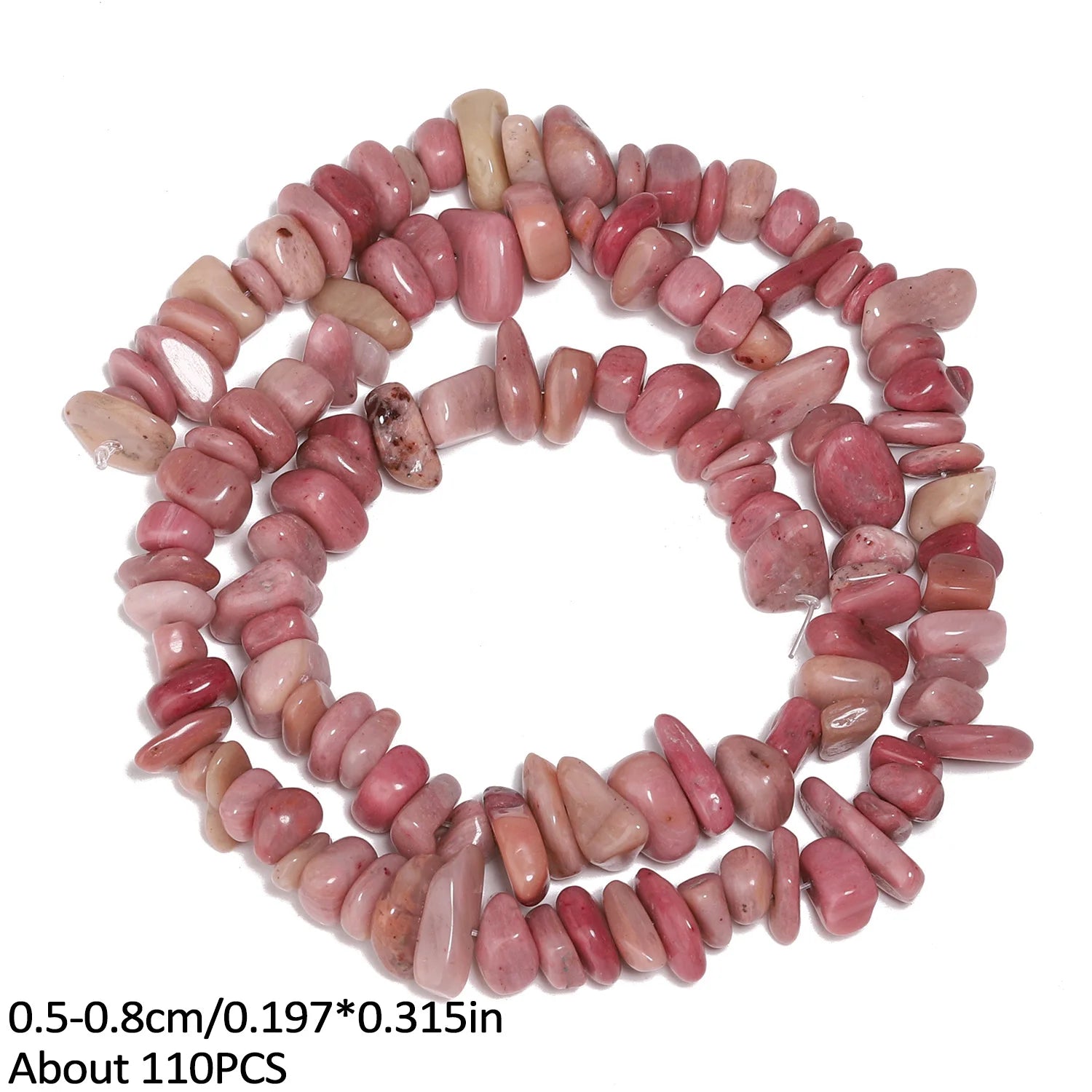 Natural Rhodonite Stone Beads — Multi-Shape Charms for DIY Jewelry Making