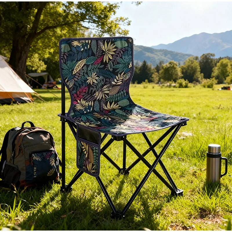 Foldable Outdoor Camping Chair — Portable Leisure Seat with Cup Holder