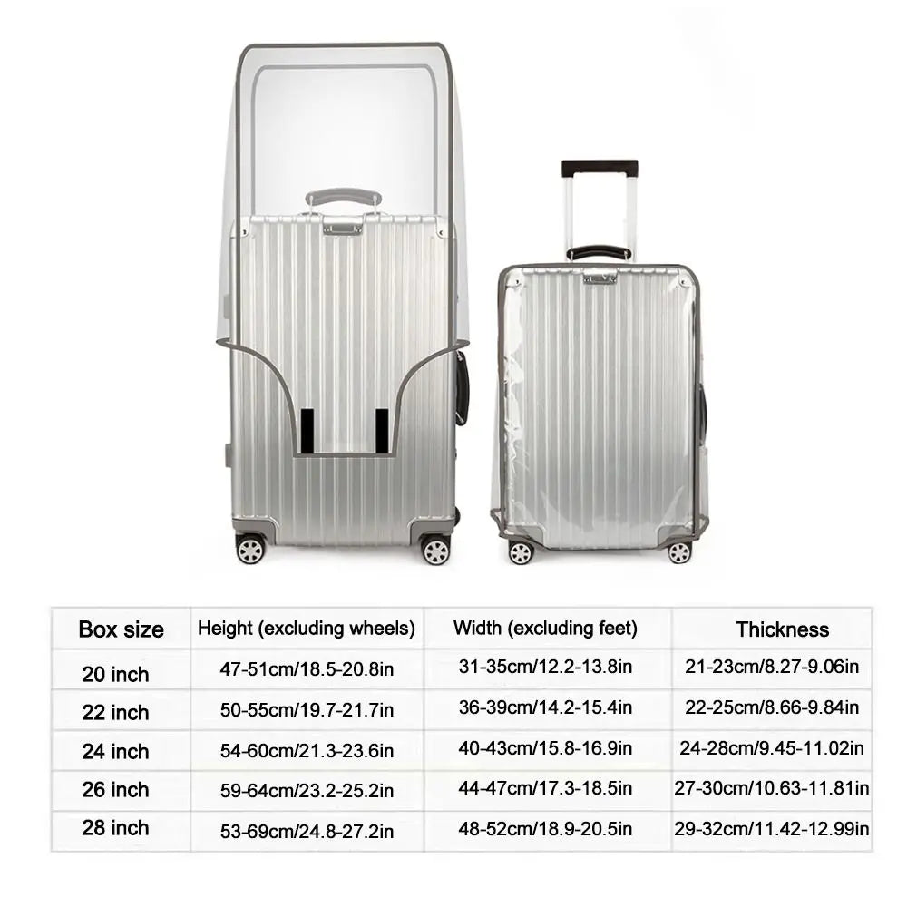 Transparent Luggage Protector Cover — Waterproof Suitcase Guard, Clear PVC
