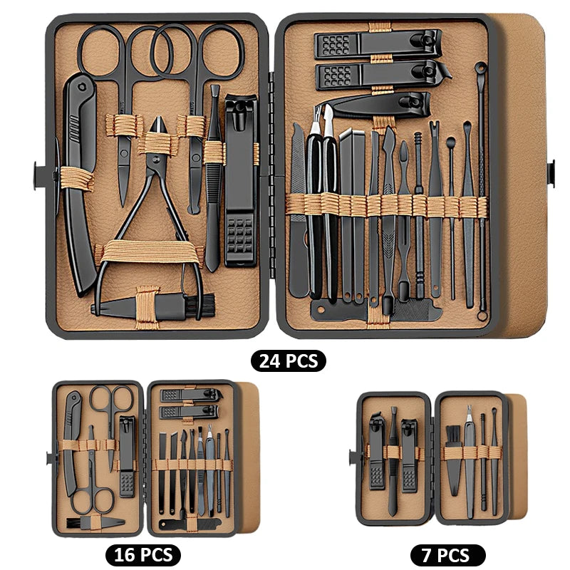 Ouriner Professional Manicure Set — Stainless Steel Nail Care Kit