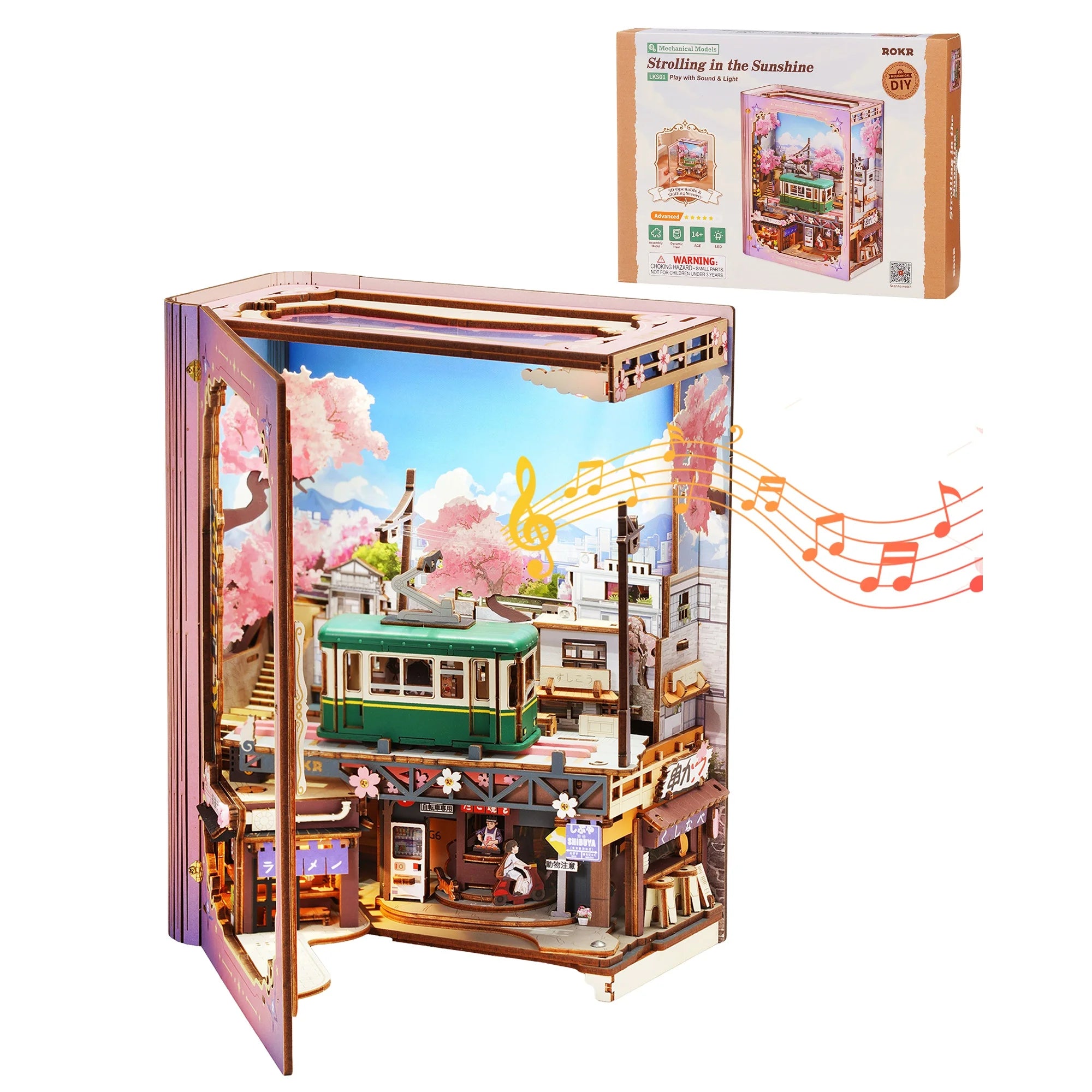 ROKR Wooden Book Nook Kit — Strolling in The Sunshine 3D Puzzle