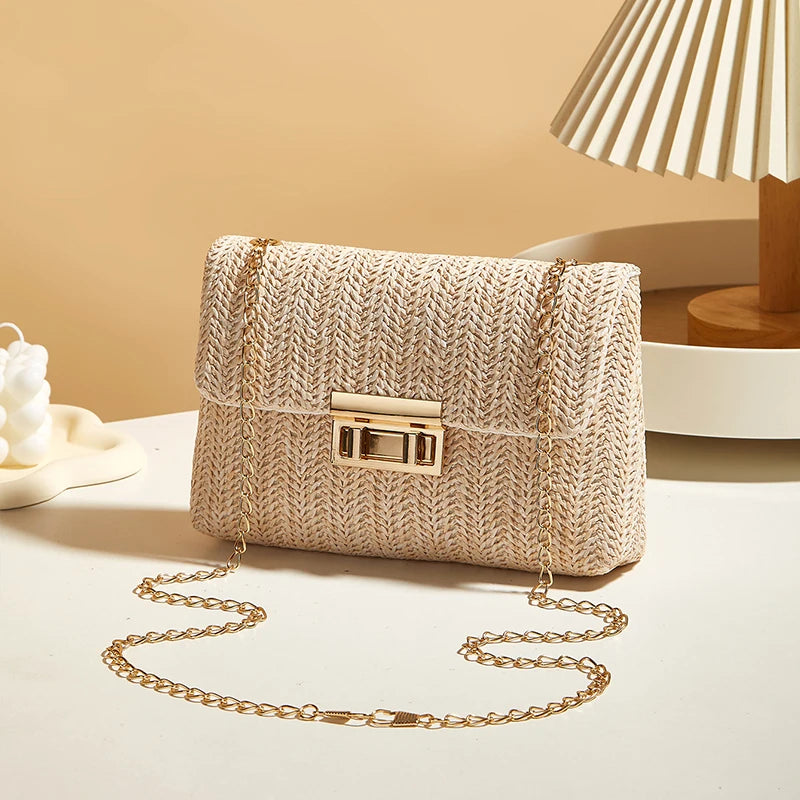 Yogodlns Straw Crossbody Bag — Stylish Bohemian Shoulder Bag for Banquets