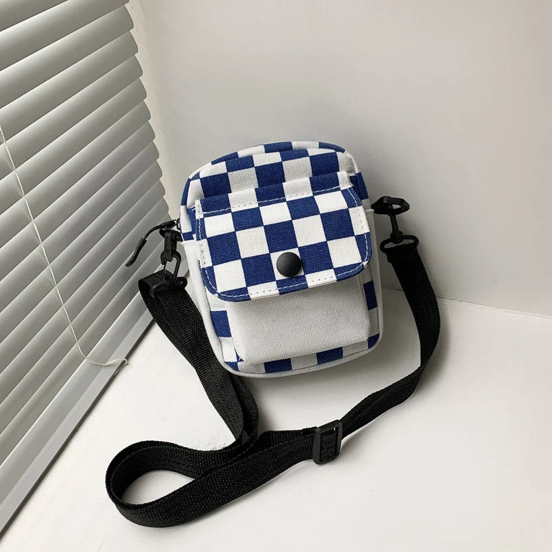 JETTING Men's Sports Messenger Bag — Compact Checkered Travel Shoulder Bag