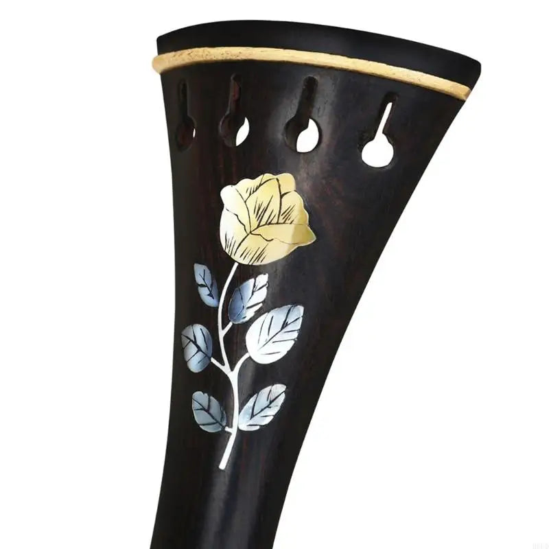 Violin Replacement Tailpiece — 4/4 Size with Floral Inlay Accent