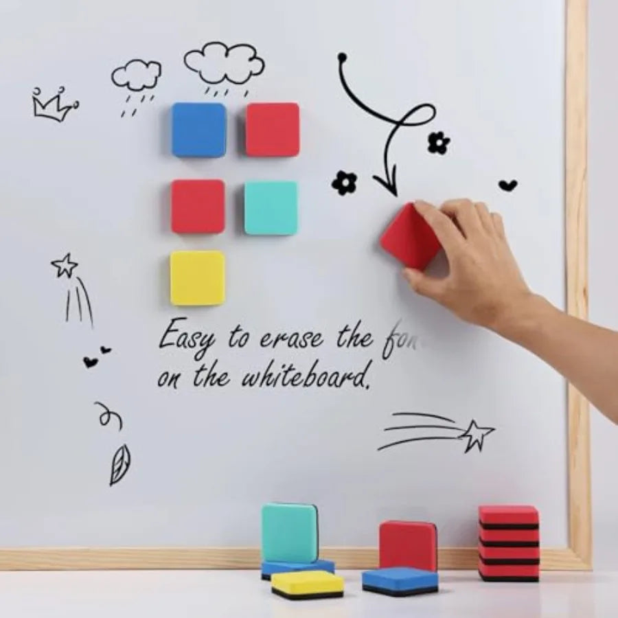 Magnetic Whiteboard Dry Erase Erasers — Multi-Color Set for Office and Classroom
