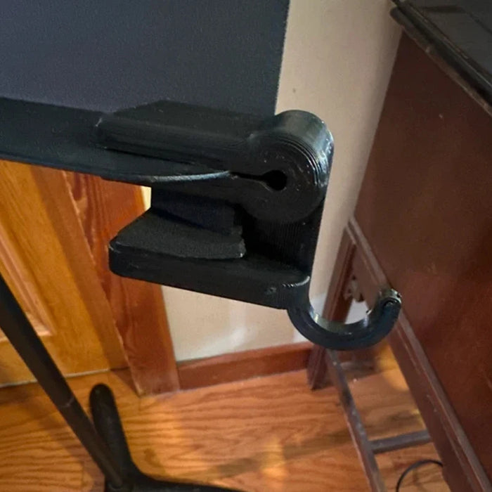 Music Stand Bow Holder — Folding Hook with Integrated Pencil Clip