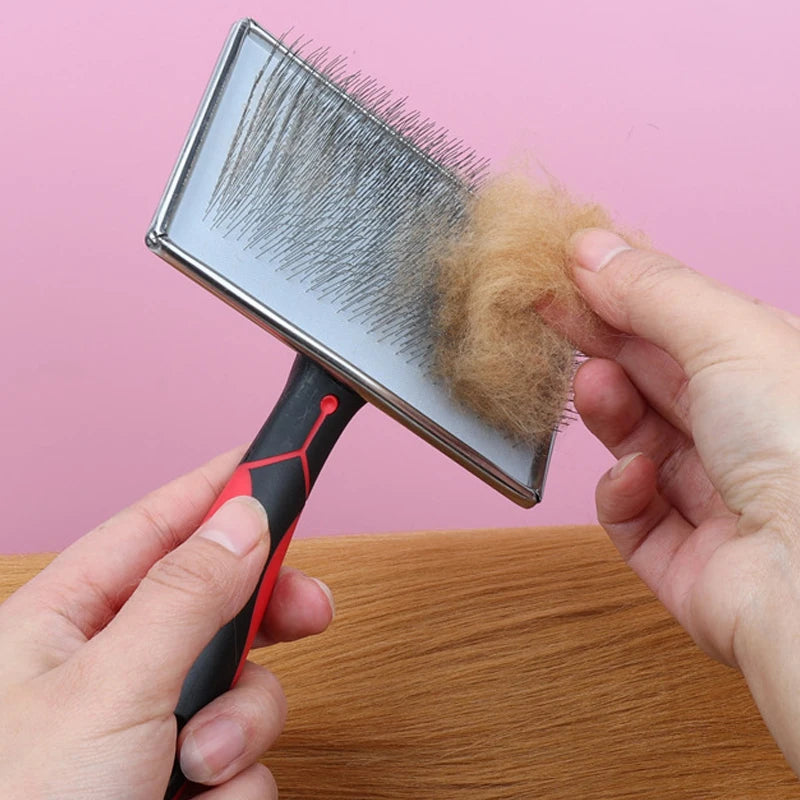 Pet Grooming Needle Comb — Stainless Steel Fur Trimming Tool