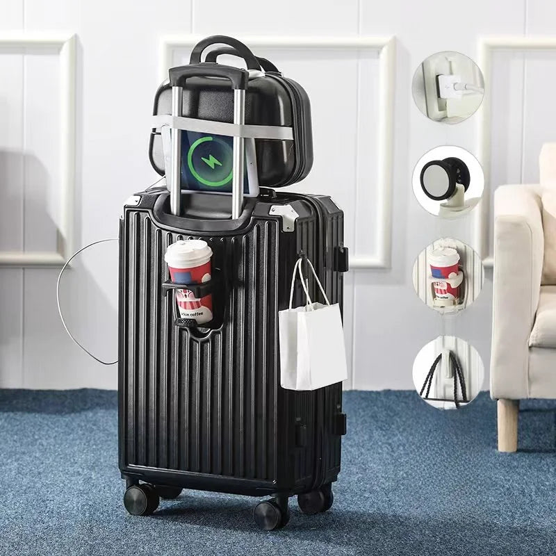 Multi-Functional Travel Suitcase — Large Capacity Carry-On with USB Port