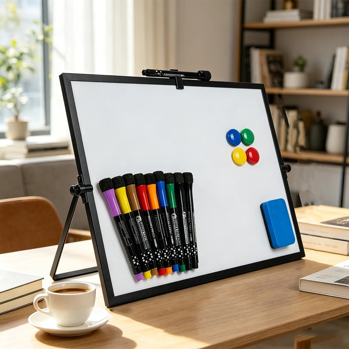 Double-Sided Dry Erase Whiteboard — Portable Surface for Planning and Drawing