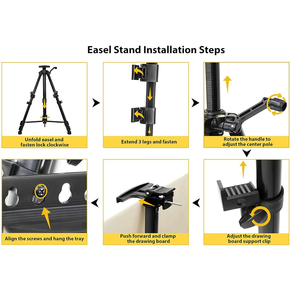 Adjustable Aluminum Art Easel — Portable Folding Stand for Painting