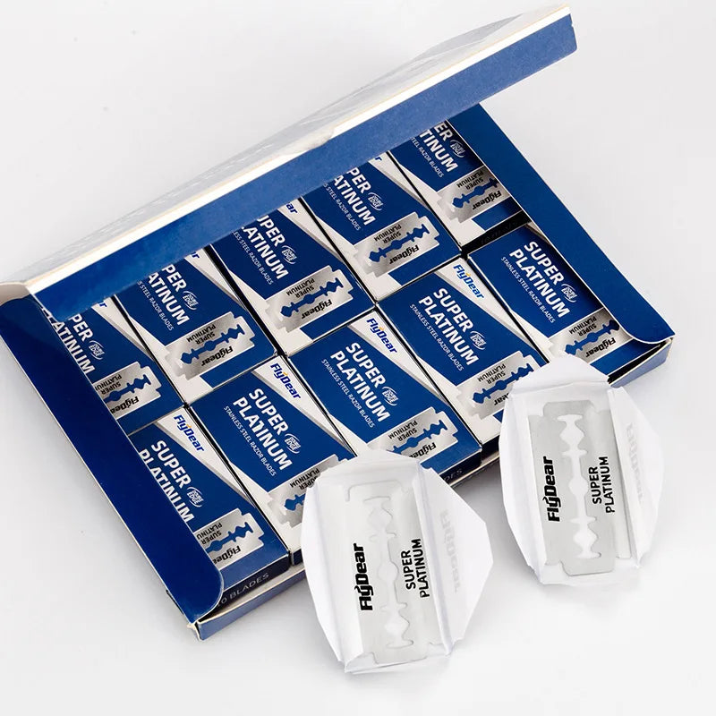 Classic Retro Double Edge Razor Blades — Professional Stainless Steel Shaving Refills
