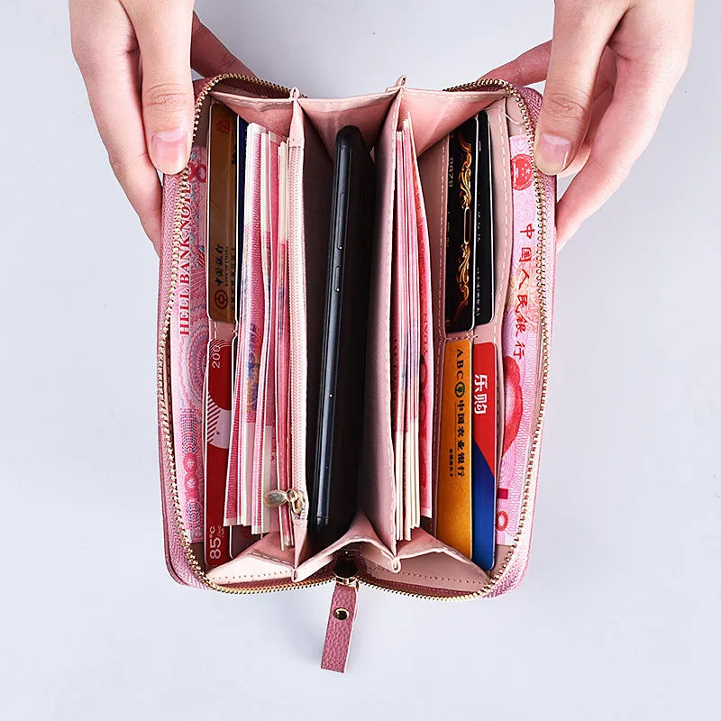 GOT-TOG Women's Long Wallet — Large Capacity Clutch with Wrist Strap