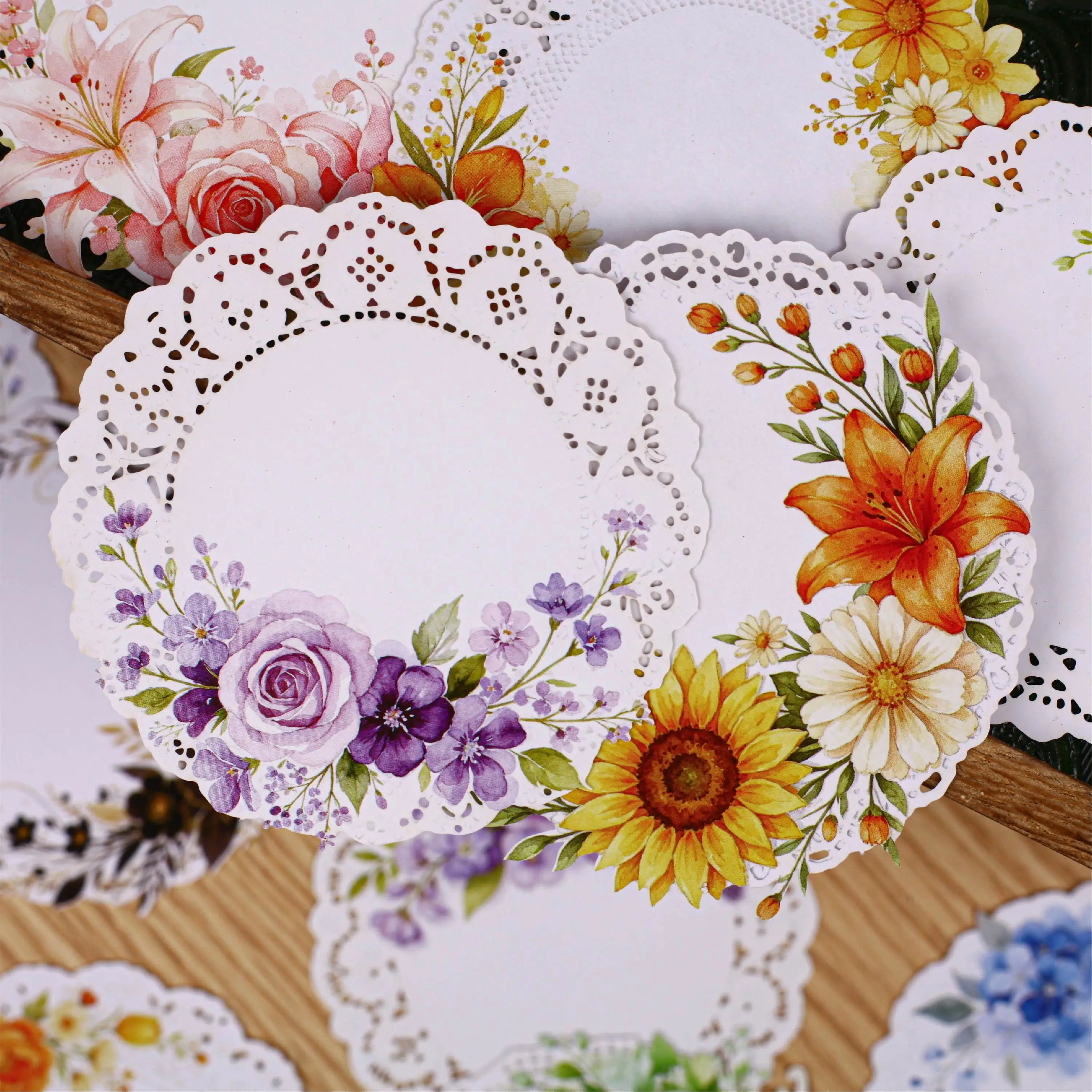 Lace Decorative Paper Stickers — Elegant Scrapbooking & Journaling Decals