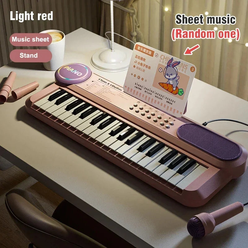 CONUSEA Kids Electric Piano — 37-Key Musical Learning Set with Microphone