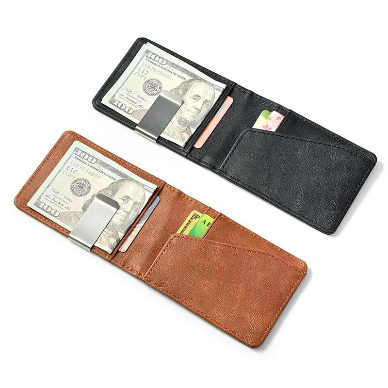 macroupta Slim Leather Money Clip Wallet — Compact Card Holder & Cash Organizer