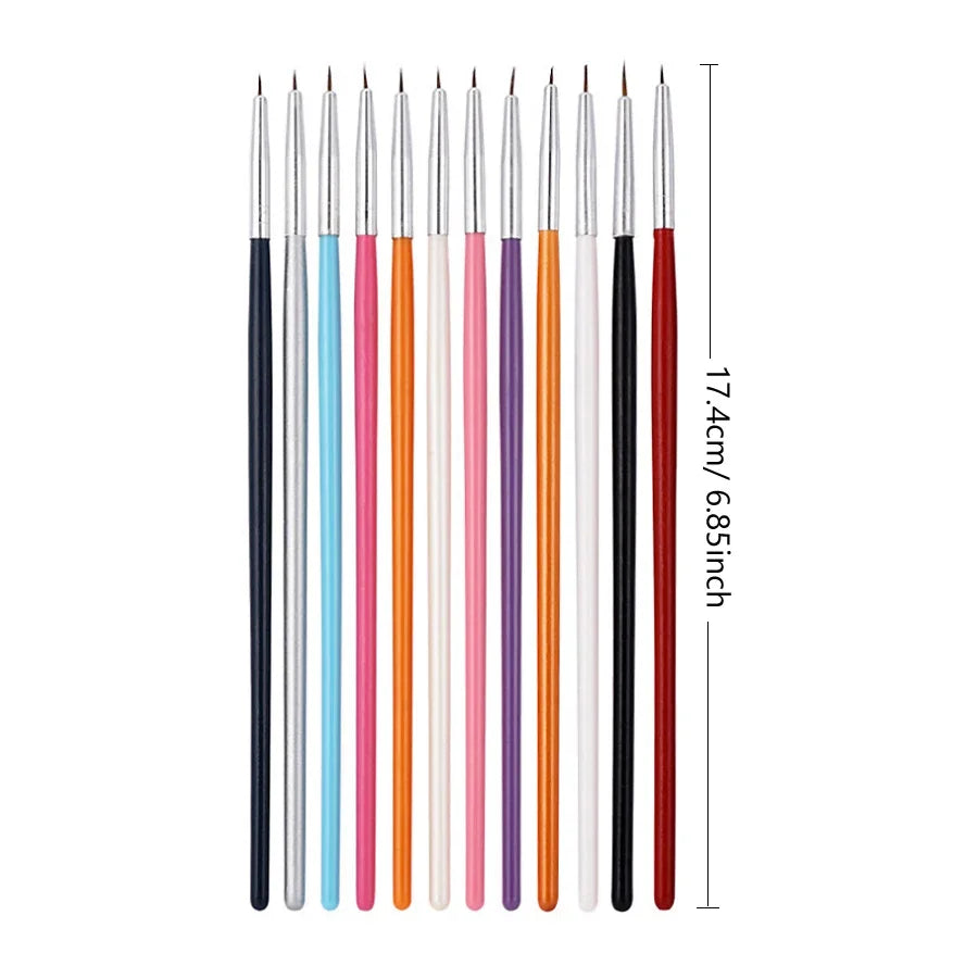 Art lalic Nail Art Brush Set — 12-Piece Professional Manicure Kit