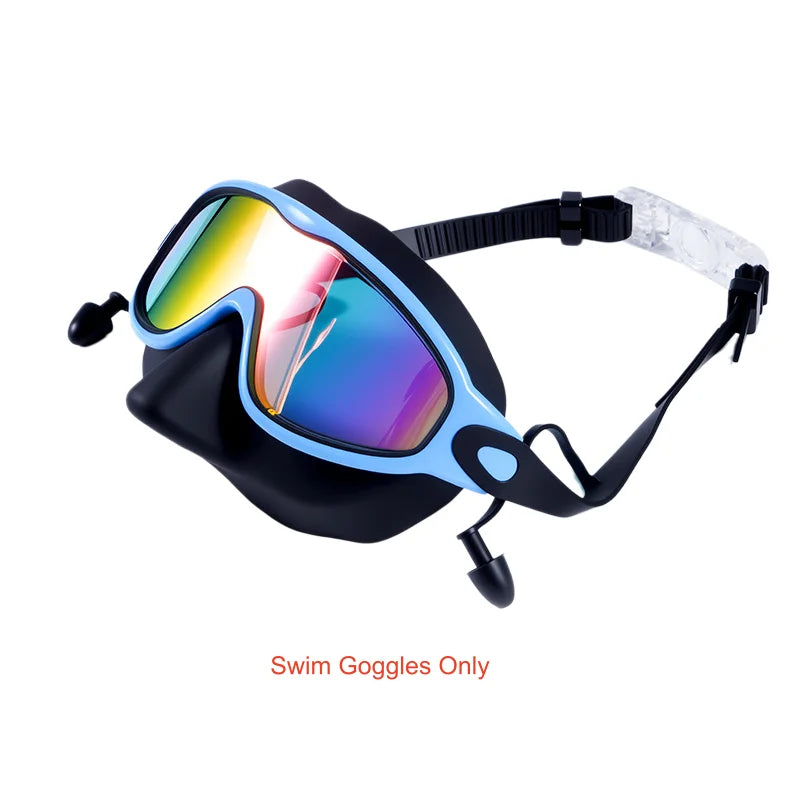 Wide View Swimming Mask — Anti-Fog Goggles with Nose Cover