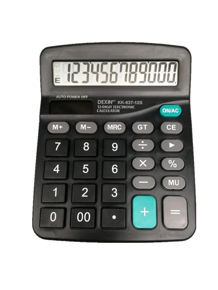 Firsting 12-Digit Large LCD Calculator — Dual Power Desktop Office Tool