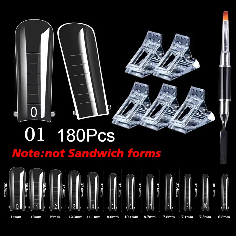 Sandwich Dual Nail Forms — Coffin and Almond Extension Molds