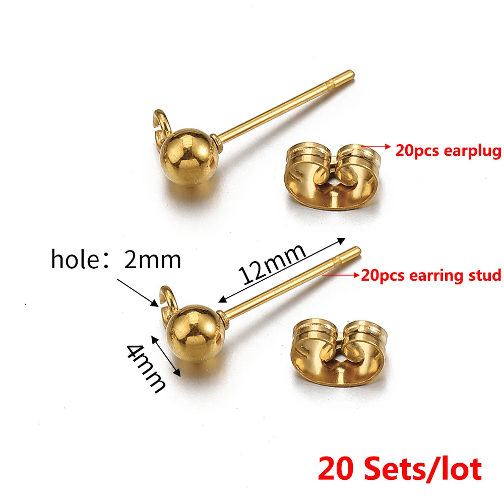 MINGXUAN Stainless Steel Earring Studs — DIY Jewelry Making Base Pins