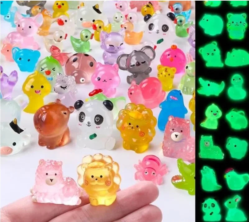 Luminous Resin Animal Figurines — Glow in the Dark Aquarium Decor