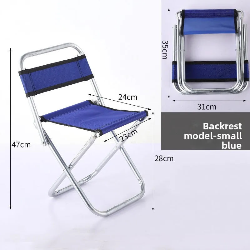 Folding Outdoor Fishing Chair — Portable Seat with Retractable Backrest