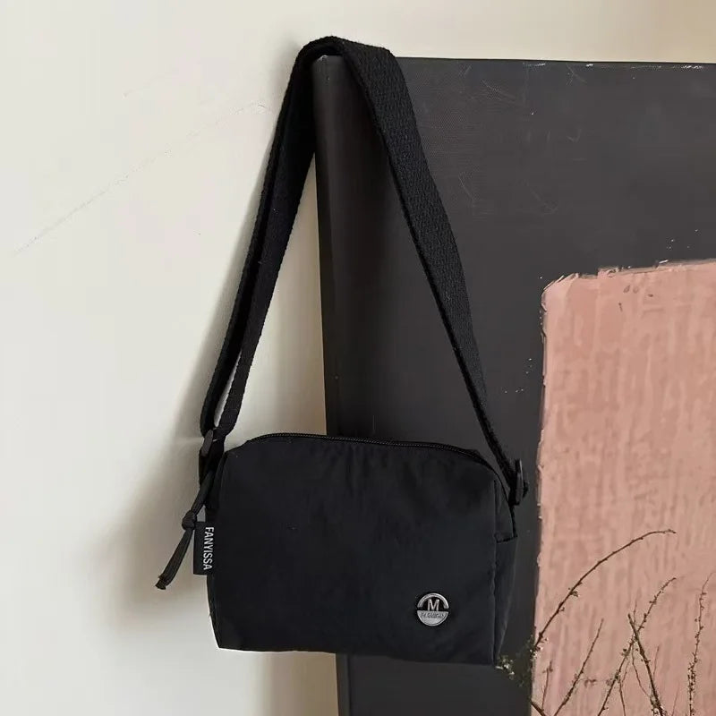 Women's Mini Nylon Crossbody Bag — Multi-Compartment Square Purse for Travel