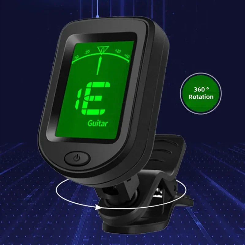 GIOIO Clip-On Chromatic Guitar Tuner — Compact Digital LCD Display