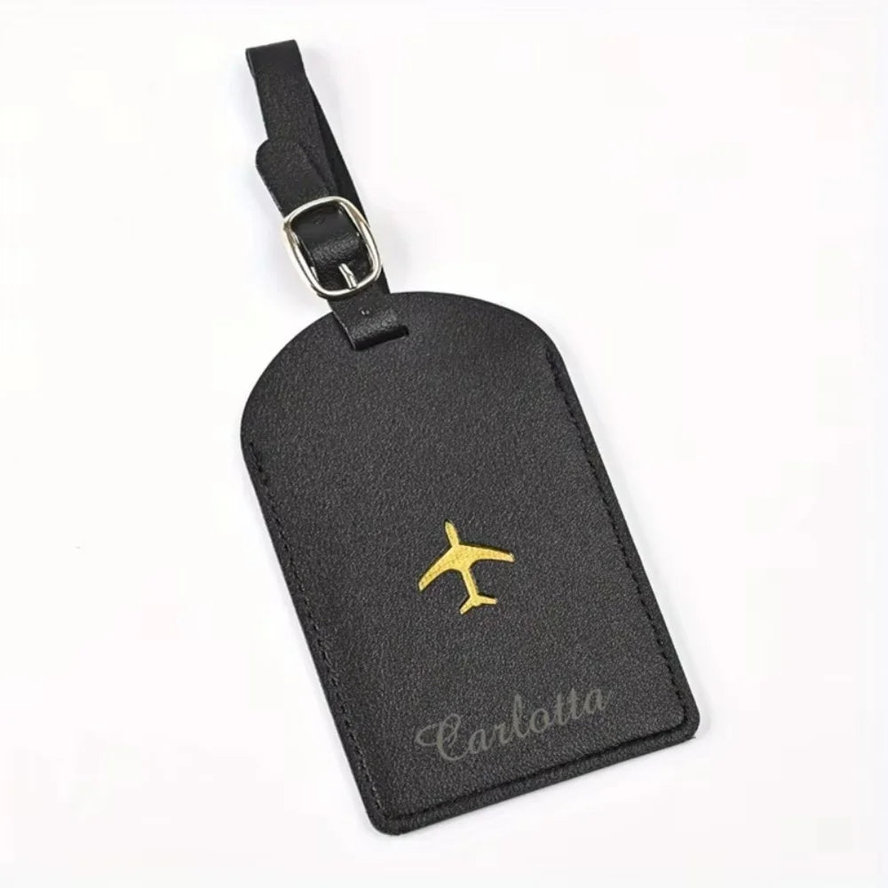 Personalized Custom Name Luggage Tag — Stylish PU Leather Baggage Identifier