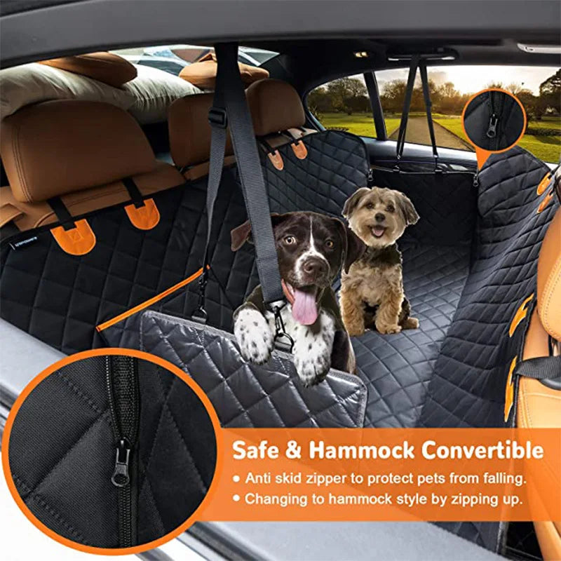Waterproof Dog Car Seat Cover — Breathable Leather Travel Hammock