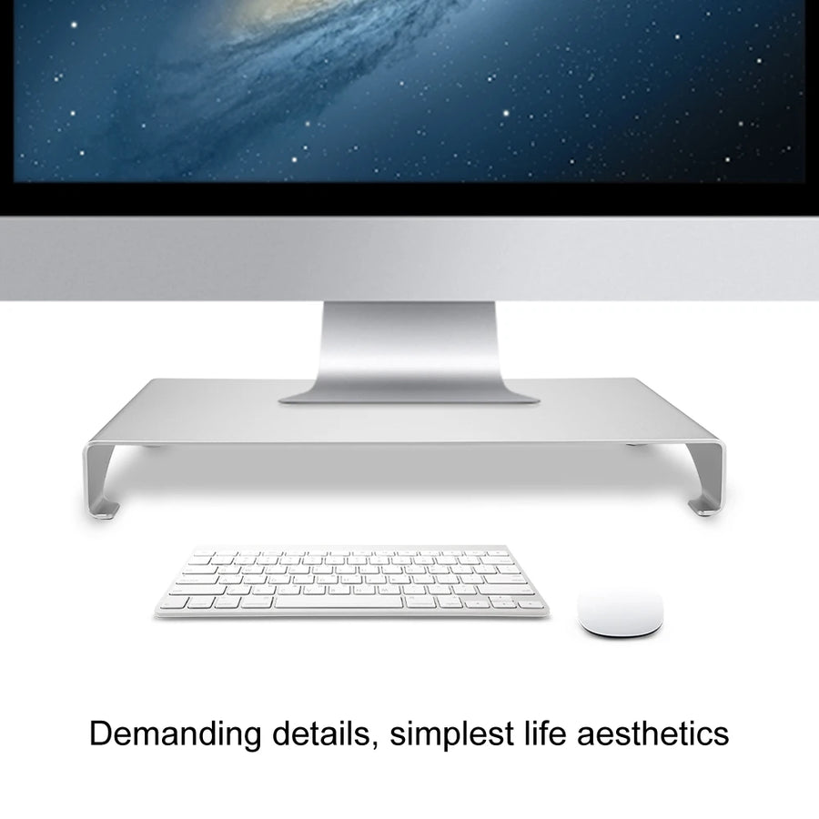 VBESTLIFE Aluminum Monitor Riser — Ergonomic Desk Stand for Laptops and Screens