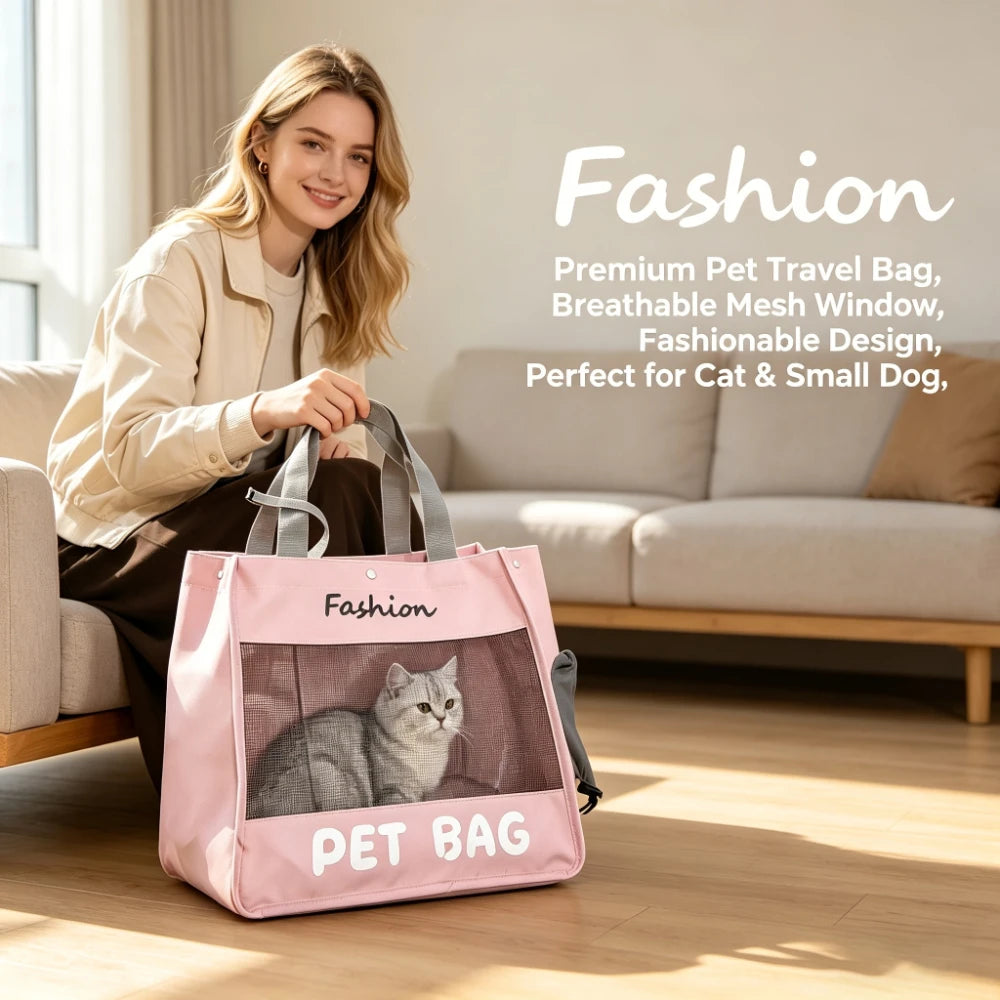Breathable Pet Carrier Bag — Lightweight Travel Tote for Cats and Small Dogs