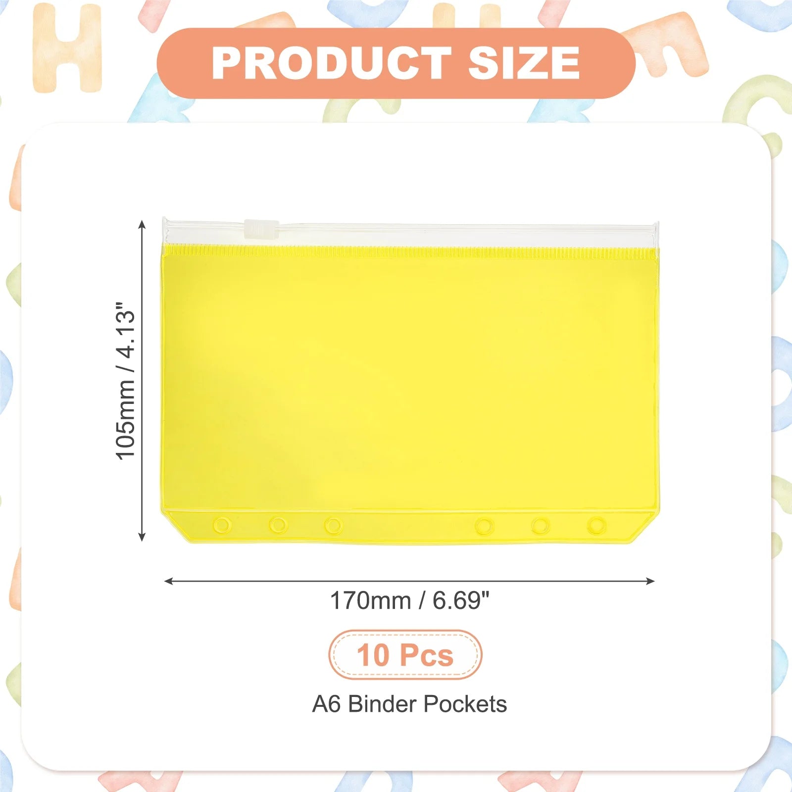 Multicolor Zipper Binder Pockets — Waterproof A5 & A6 Plastic File Folders